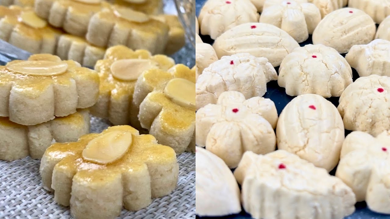 两款年饼做法，杏仁酥又香又酥，番婆饼 入囗即化，跟着舅舅视频做起来，不成功也难  |  Almond Cookies  |  Kuih Bangkit