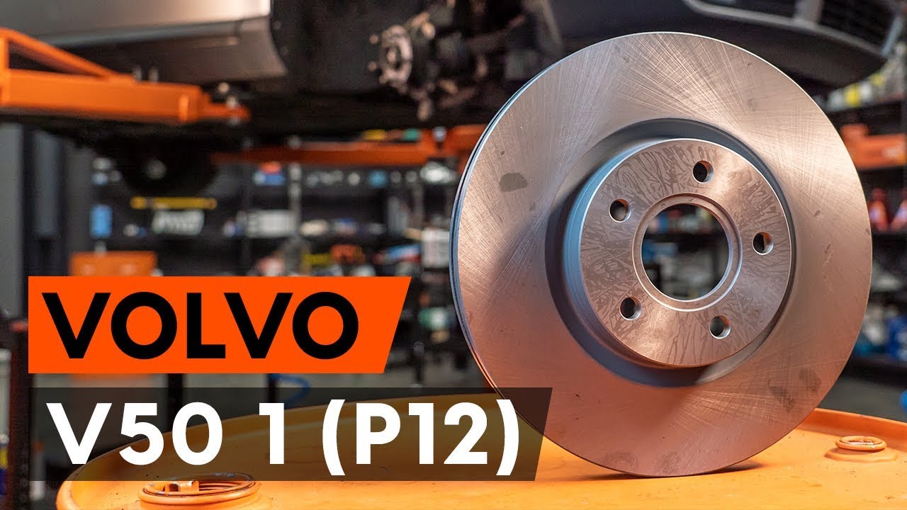 How to change front brake discs / front brake rotors on VOLVO V50 1 (P12) [TUTORIAL AUTODOC]
