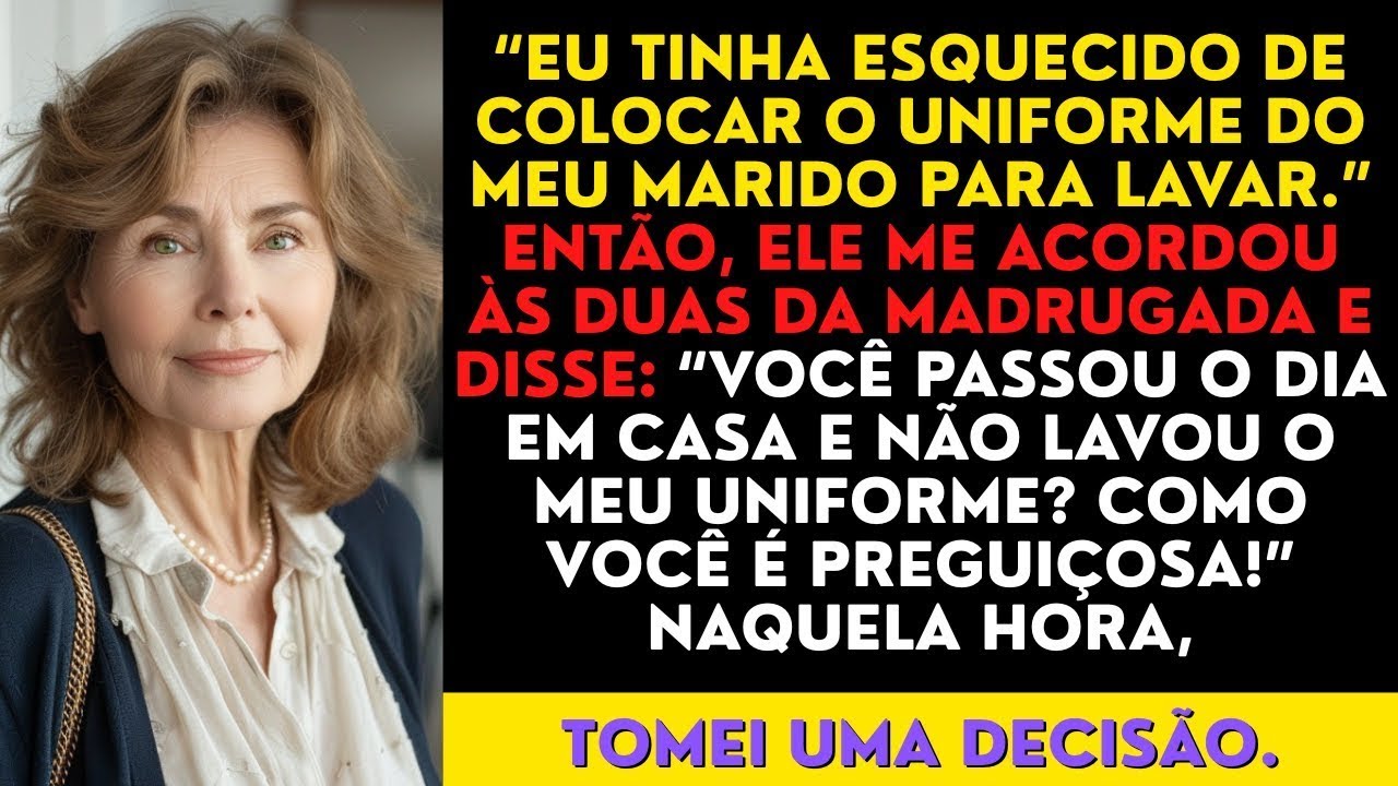 “Eu tinha esquecido de colocar o uniforme do meu marido para lavar.” Então, ele me acordou às...