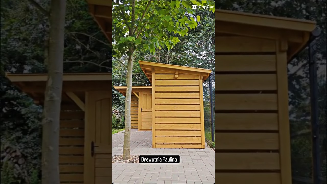 Narożna drewutnia Paulina #kejdrew #drewutnie #woodworking #praca #drewno #domki #altany