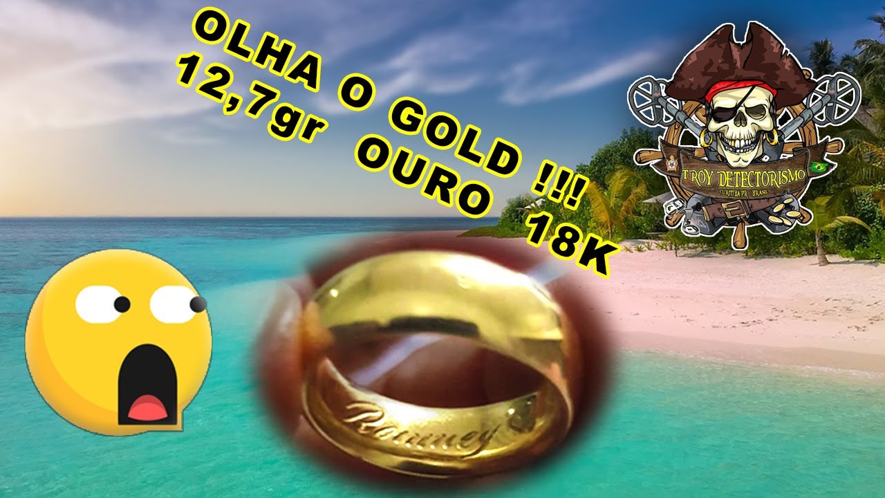 DETECTORISMO NA PRAIA,   ACHADA  ALIANÇA DE OURO MUITO GRANDE, 12,7gr  OURO 18K, MINELAB EQUINOX 800