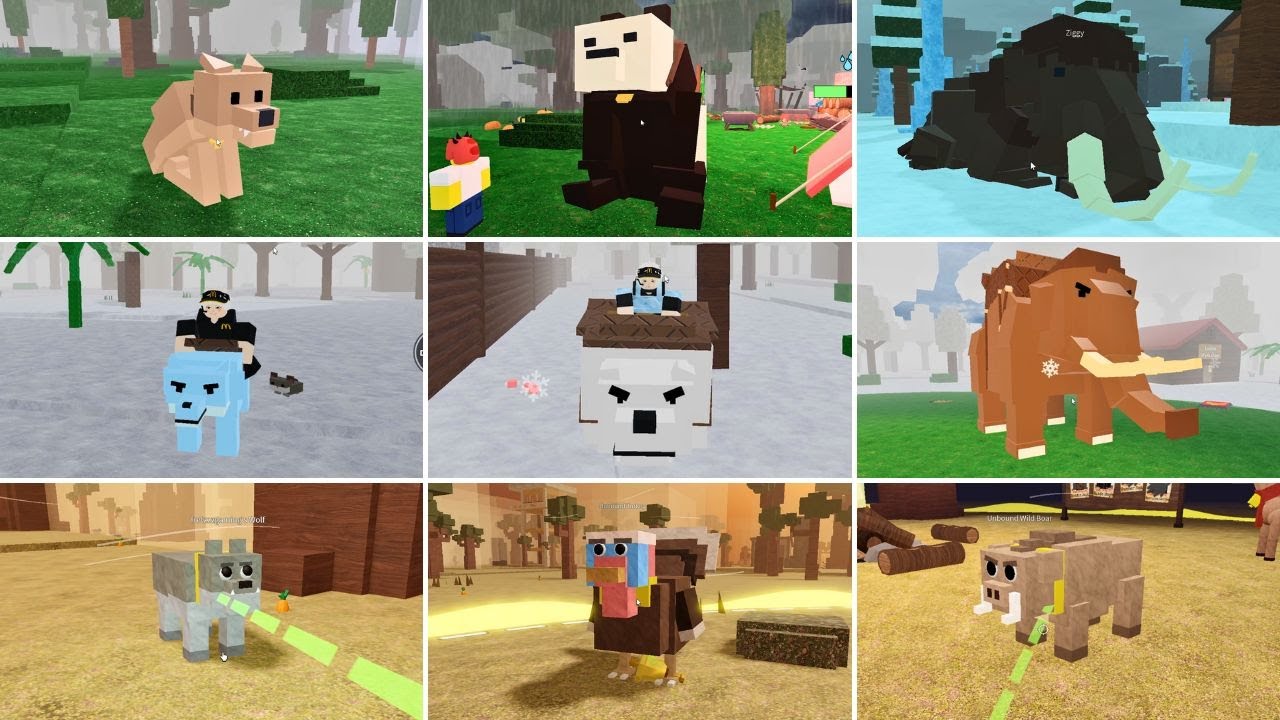 Taming Every Pet in 99Nights in the forest vs Wild West vs The Artic(Showcase)