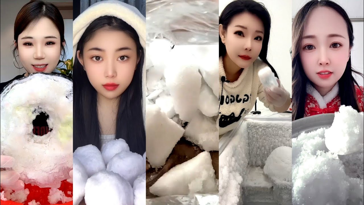 ASMR WHITE ICE EATING / FREEZER FROST EAT 