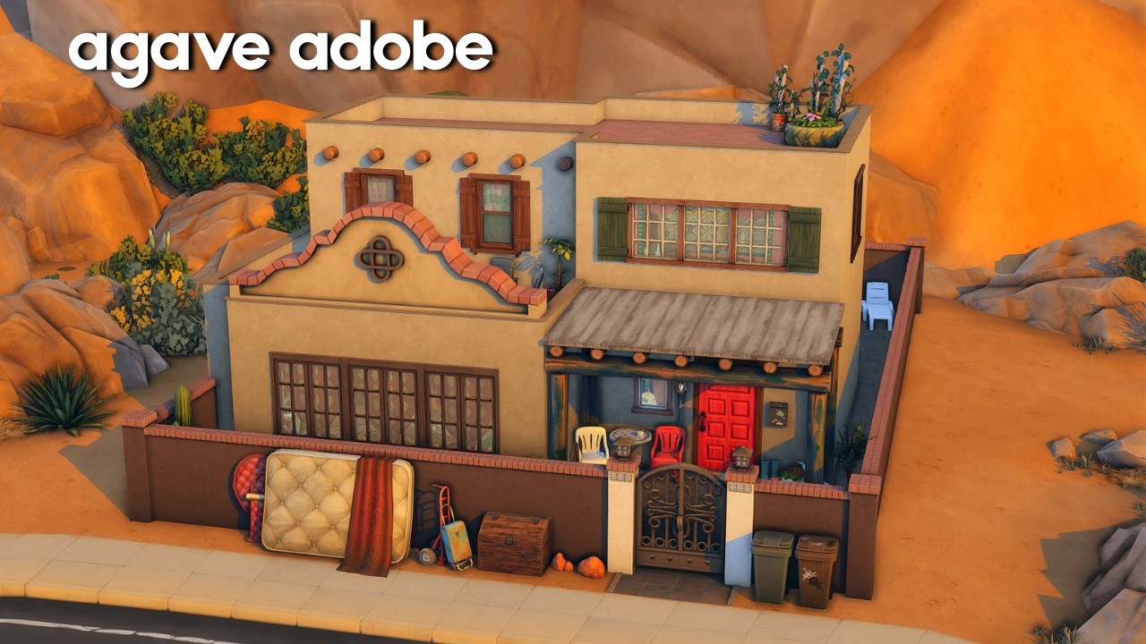 agave adobe 🧱| sims 4 speed furnish (bg music, no talking)