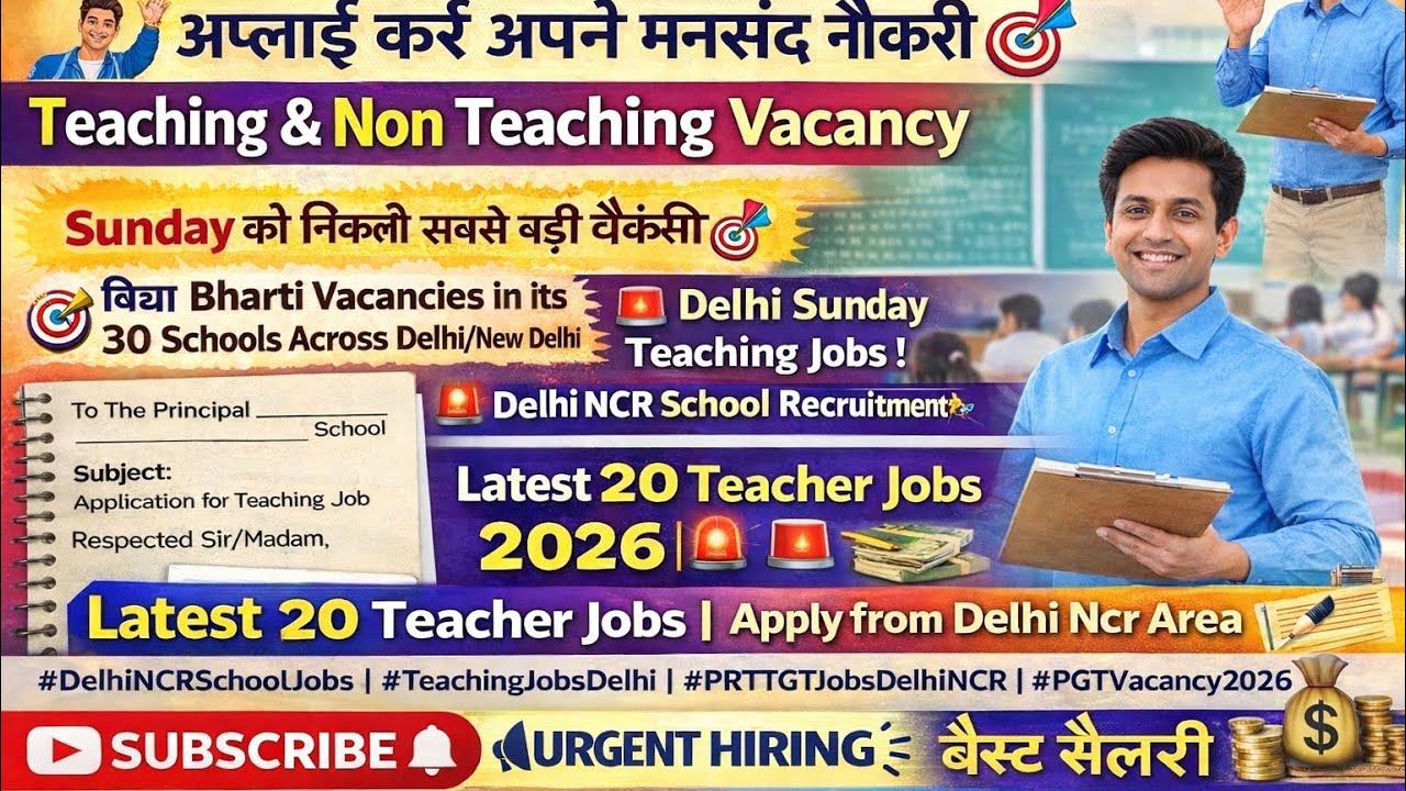 💰Delhi Private School Recruitment | Job update | Teaching and other Jobs in School | French teacher