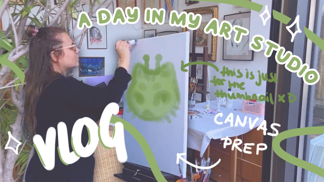 ART STUDIO TIME - PREPARING MY CANVAS + HOW I CAN`T DEAL WITH CRITICISM LOL - ART VLOG