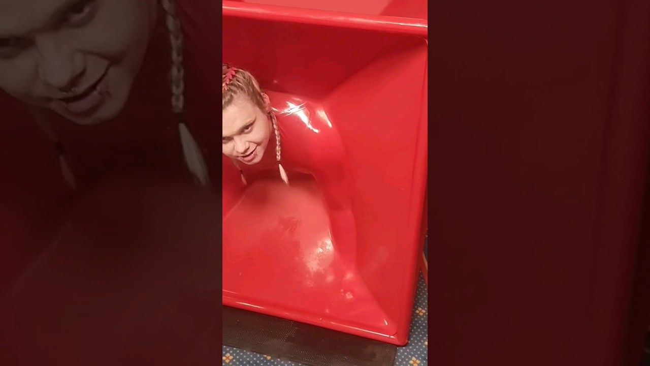 The first time in a latex vacuum cube