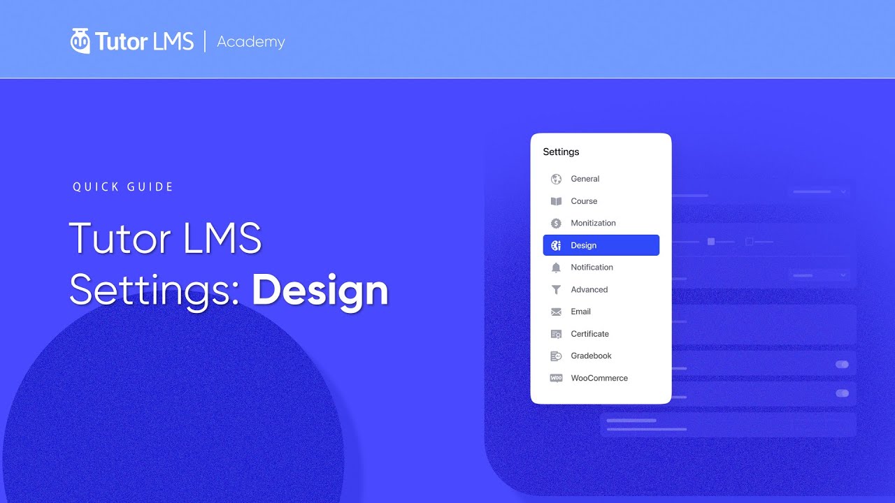 Tutor LMS Settings: Design