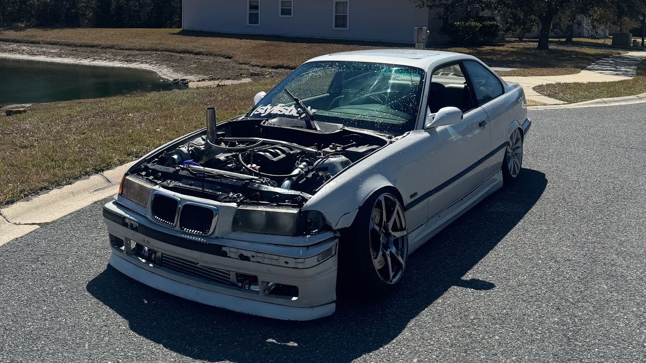 FIRST DRIVE IN MY TURBO E36!!