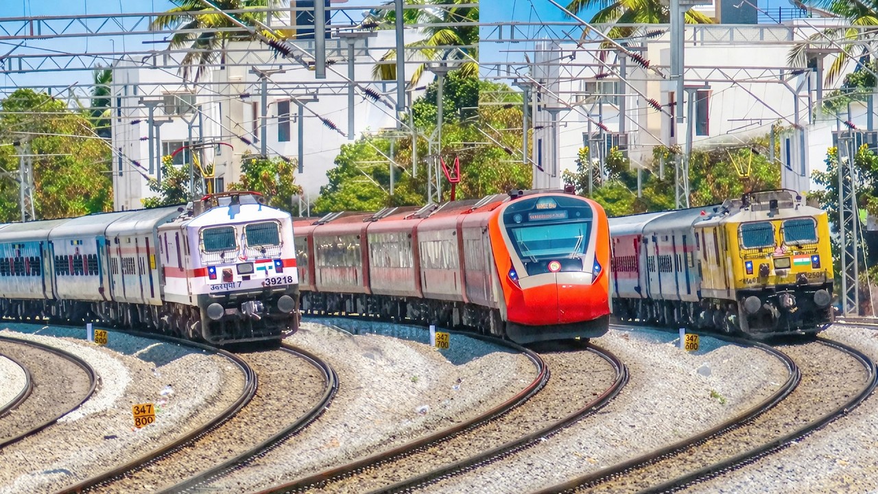 17 in 1 Indian Railways Curving Trains on Bengaluru Chennai line | 6 Vande Bharat Express
