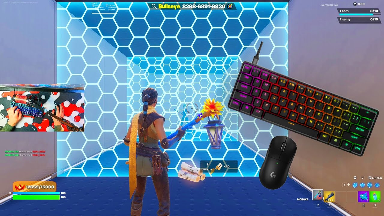 ⭐️[1HR]SteelSeries Apex Pro Mini ASMR Chill🤩 Piece Control 1v1🏆Satisfying Keyboard Fortnite 360FPS⭐️