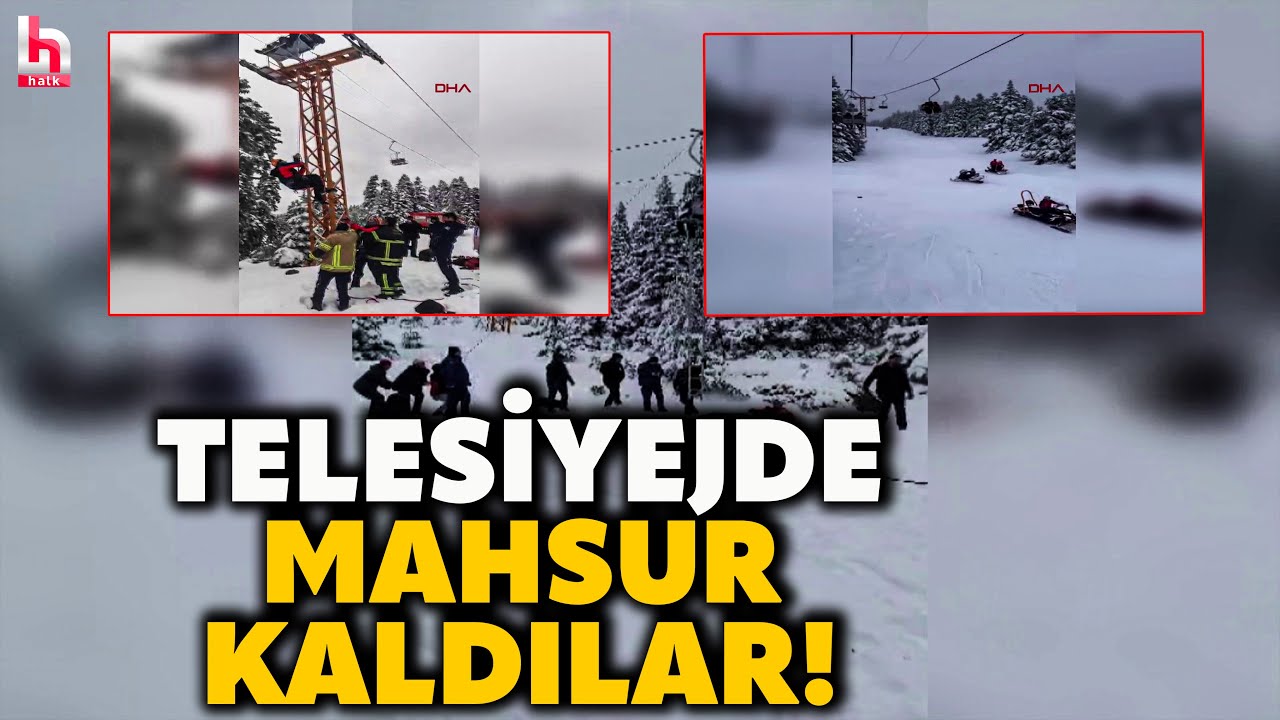 Uludağ'da korku dolu anlar! Tatilciler dondurucu soğukta mahsur kaldı! İşte o görüntüler...