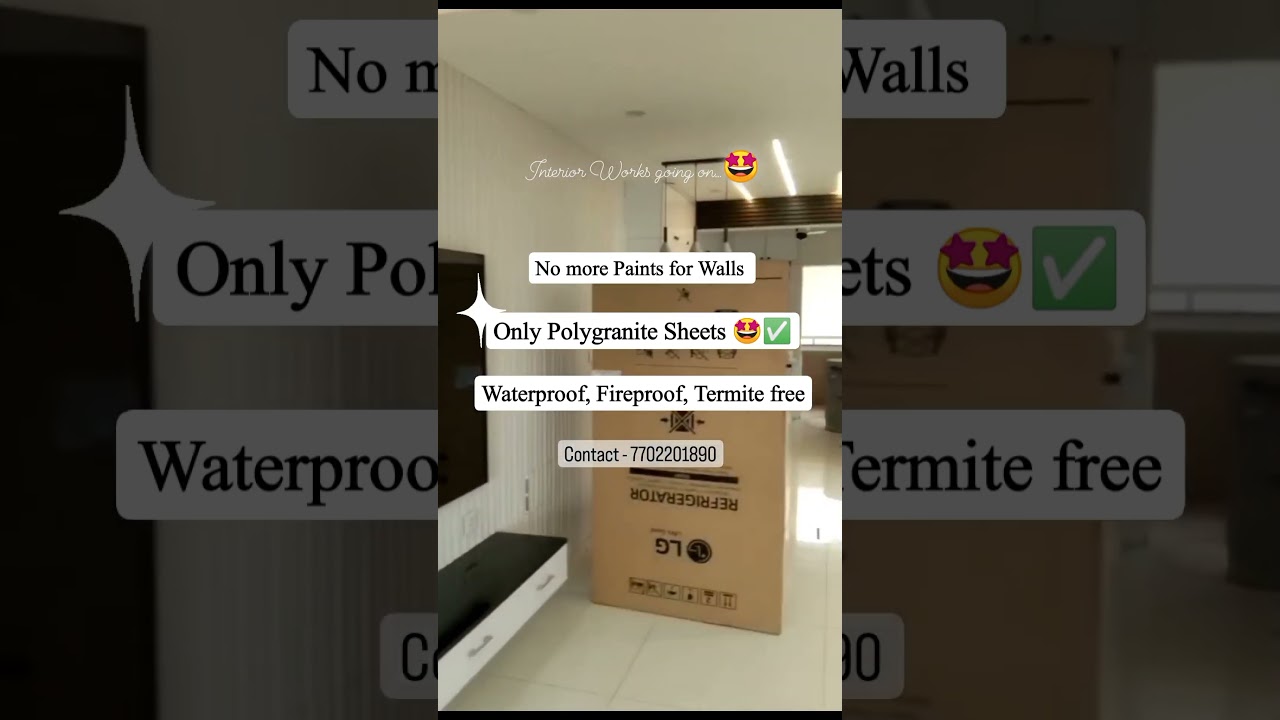 Polygranite Sheets for Walls All Interior Works Available 🤩🤩🤩