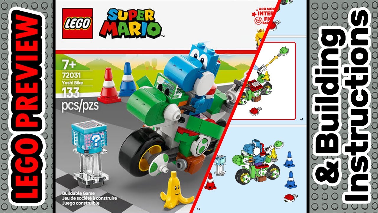 PREVIEW: 72031, LEGO SUPER MARIO, Mario Kart&trade; &ndash; Yoshi Bike & Building Instructions! LEGO 2025