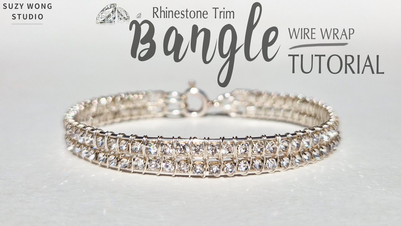 Rhinestone Cup Chain Wire Wrap Bangle Tutorial | DIY Bracelet| Easy Bangle |DIY Jewelry |How to make