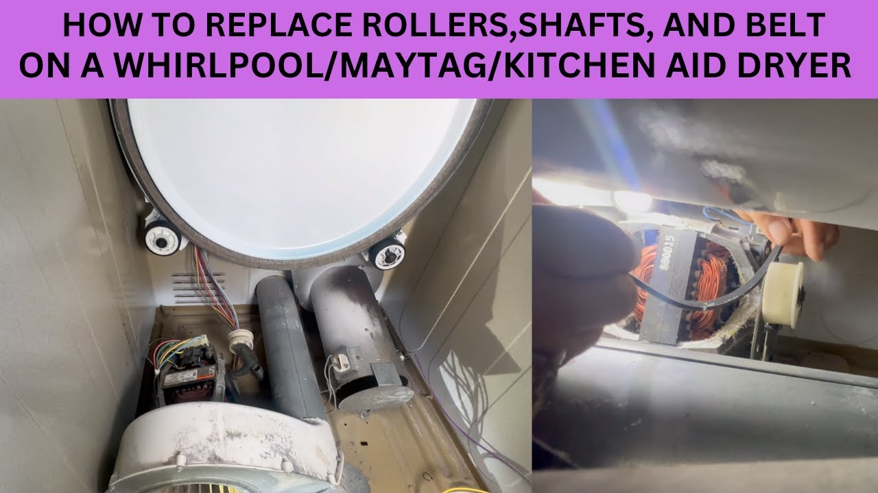 КАК ЗАМЕНИТЬ РОЛИКИ, ВАЛЫ И РЕМЕНЬ В СУШИЛЬНОЙ МАШИНЕ WHIRPOOOL/MAYTAG/KITCHEN AID
