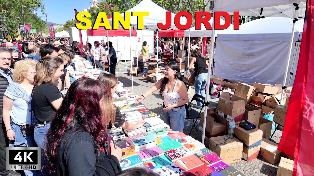 Sant Jordi Barcelona 🌹 Fiesta del Libro y la Rosa 2025 España [4K, 60fps]