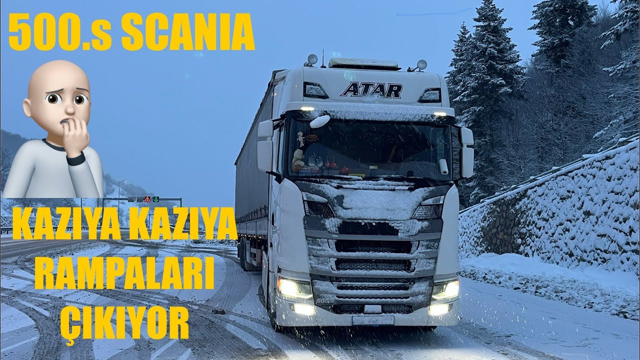 KAR”A KIŞ BERBAT YOL,U KAZIYA KAZIYA ÇIKIYORUZ TEHLİKELİ İŞLER TIR İN KIÇI BAŞI AYRI OYNUYOR