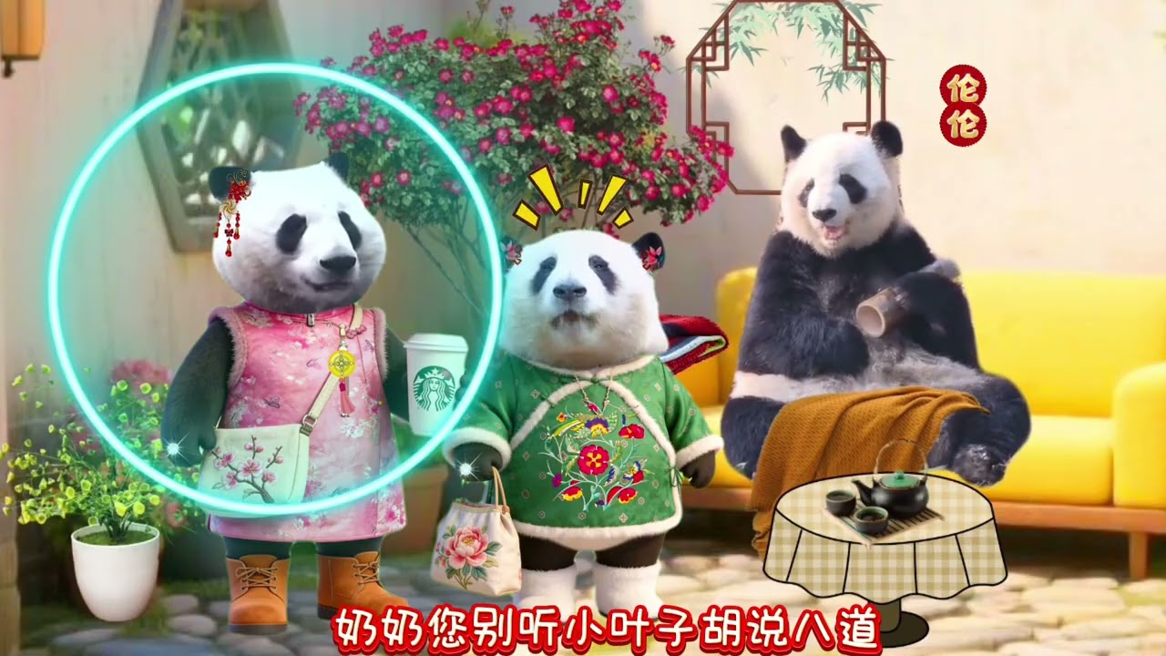 《花花小剧场》 “花叶”来看奶奶啦🥰🥰#来这里吸熊猫 #大熊猫和花 #大熊猫和花和叶 #熊猫花花 #大熊猫
