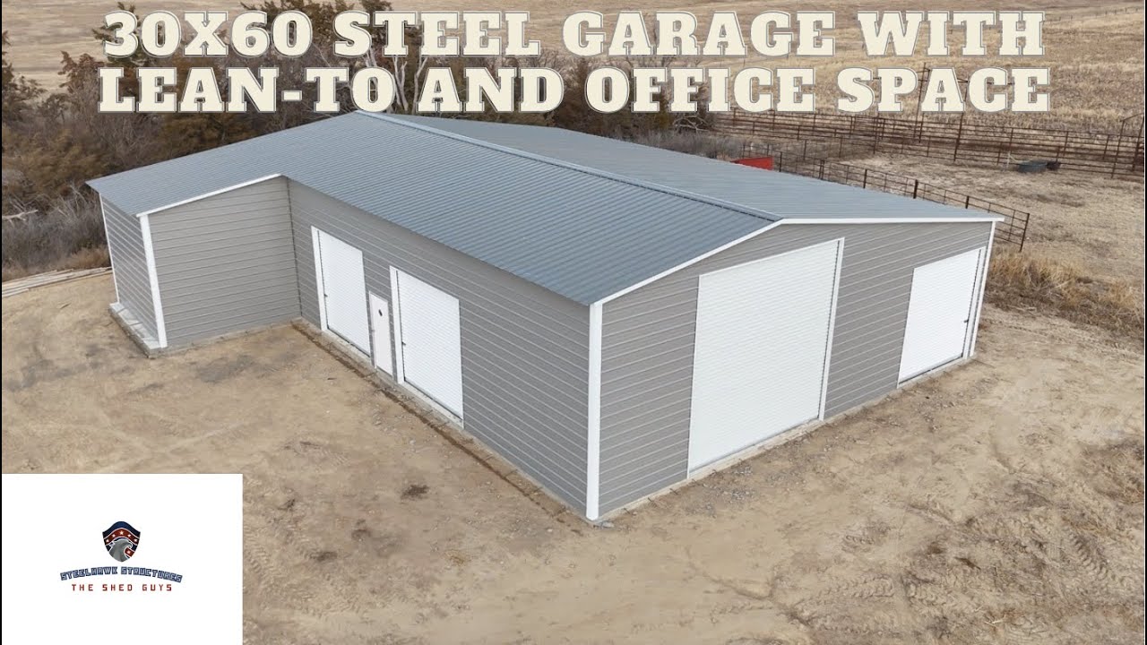 30x60 Garage with Lean-To and office space