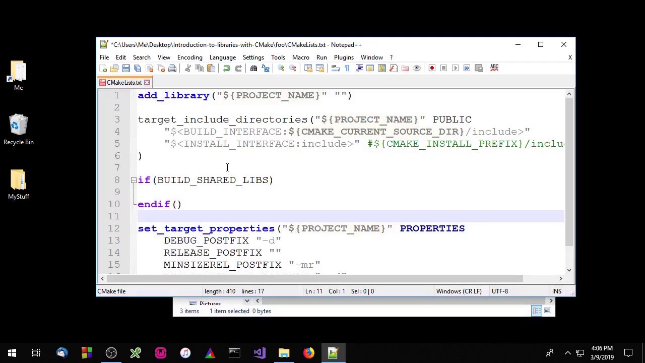 CMake Library Tutorial  -  Episode 1