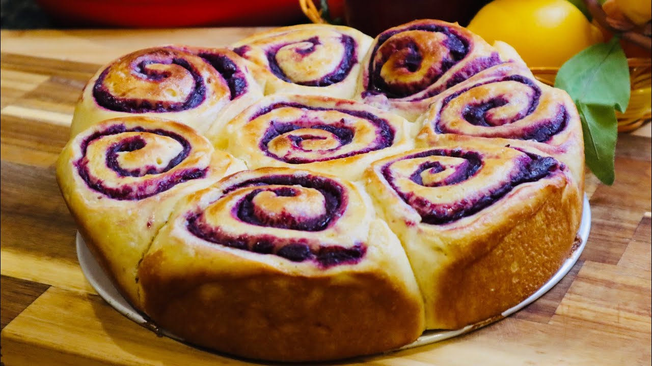 Homemade purple sweet potato bread  So easy and delicious