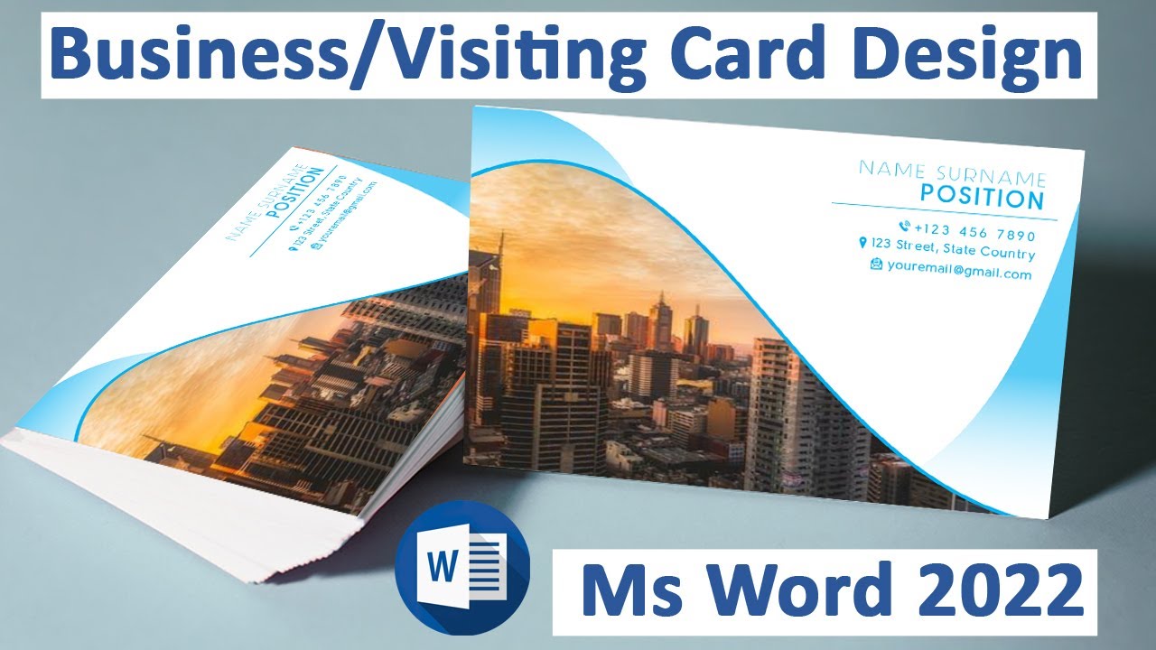 Printable Business/Visiting Card Design in Ms Word 2022