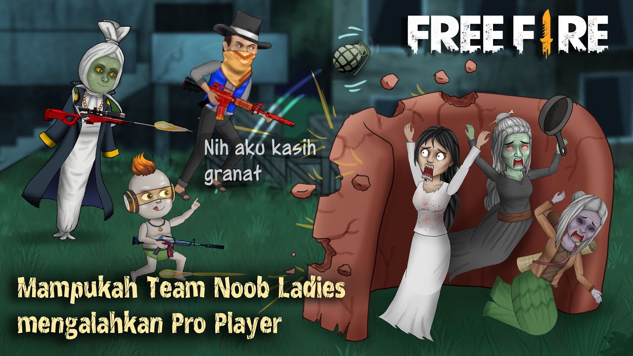 Ketika Hantu Main Free Fire, Noob vs Pro!  #HORORKOMEDI | Kartun Hantu Lucu, Film Animasi FF