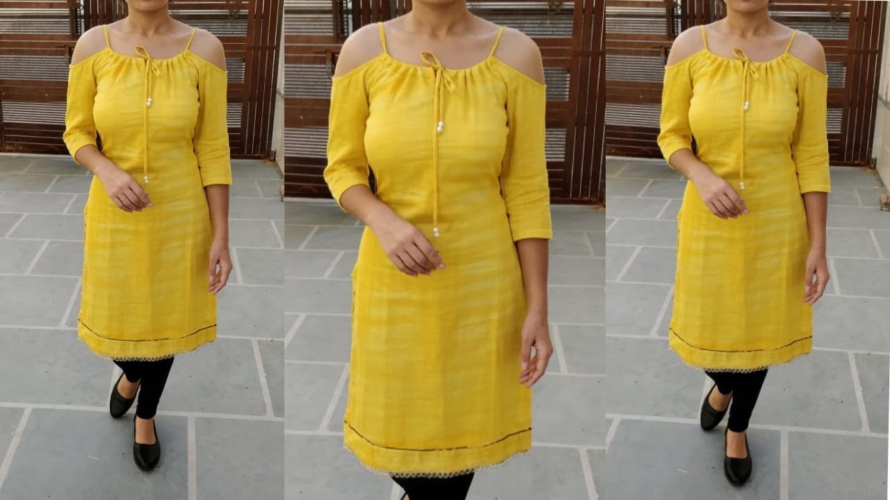 stylish padded summer kurti cutting and stitching / padded kurti kataria sisters