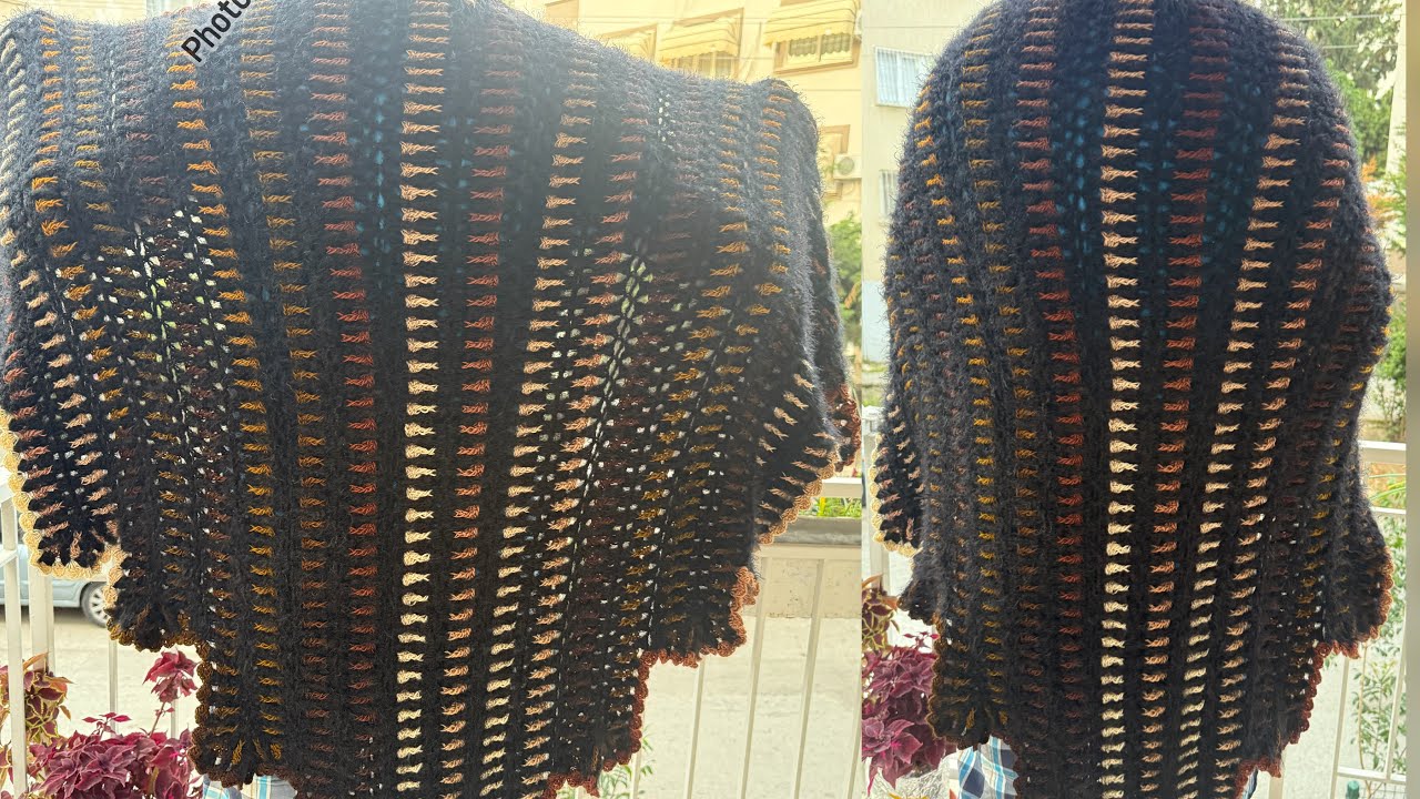 Tığ işi Şerit Motiflerden Üçgen Şal Yapımı #crochet #diy #shawl