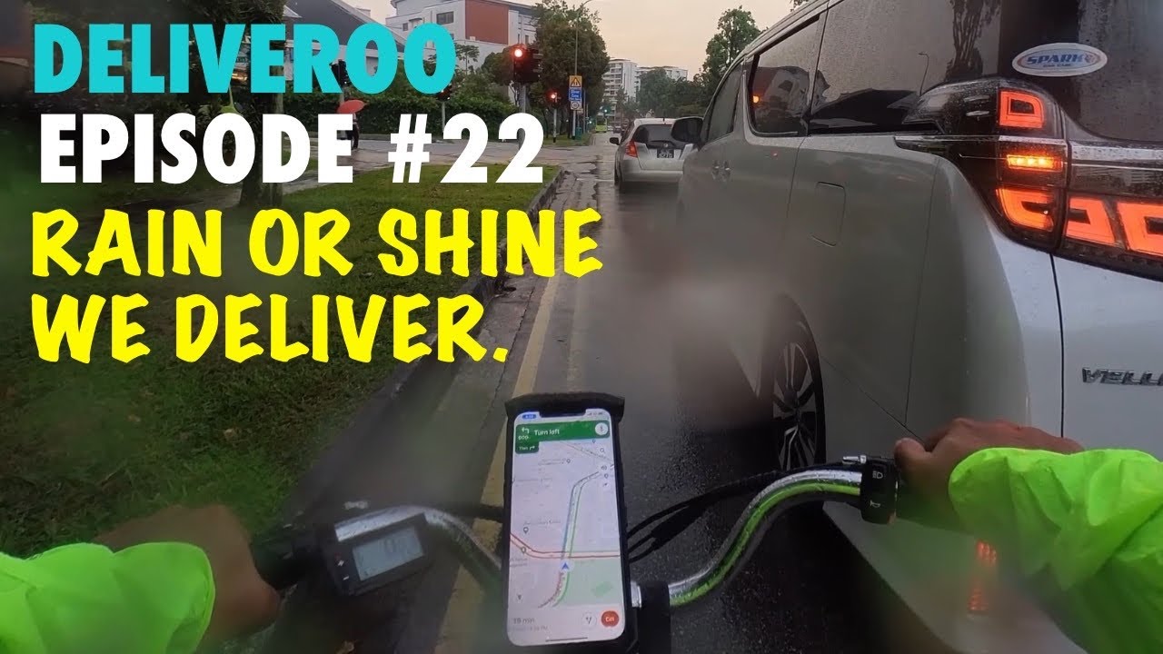 Deliveroo - Food delivery rider deliver in the rain 🌧😱 | KOL MAX+ ebike rain test