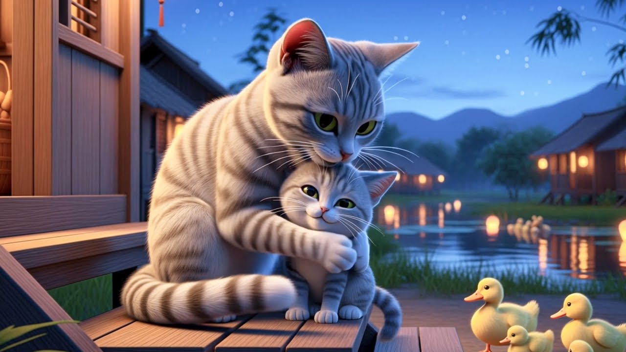 Peaceful Village Life with Mama Cat & Baby Cat l A Safe and Happy Village Story