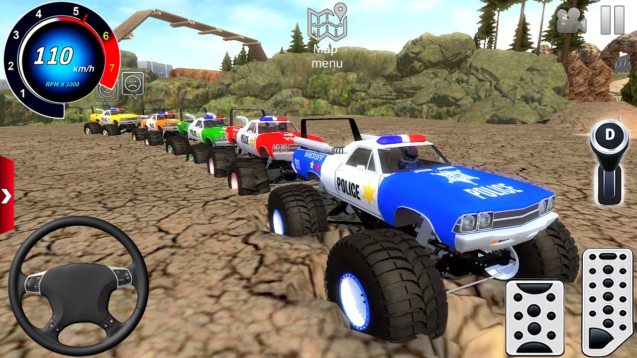 Juegos De Carros - Police Monster Truck Impossible Driver #2 - Car Extreme Racing Android Gameplay