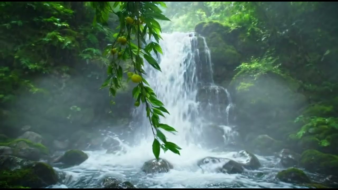 Relaxing Piano With Natural Waterfall #relax #relaxingmusic #relaxing #life #beach #water #waterfall