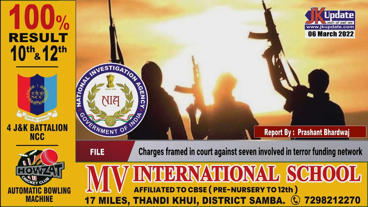 Charges framed in court against seven involved in terror funding network