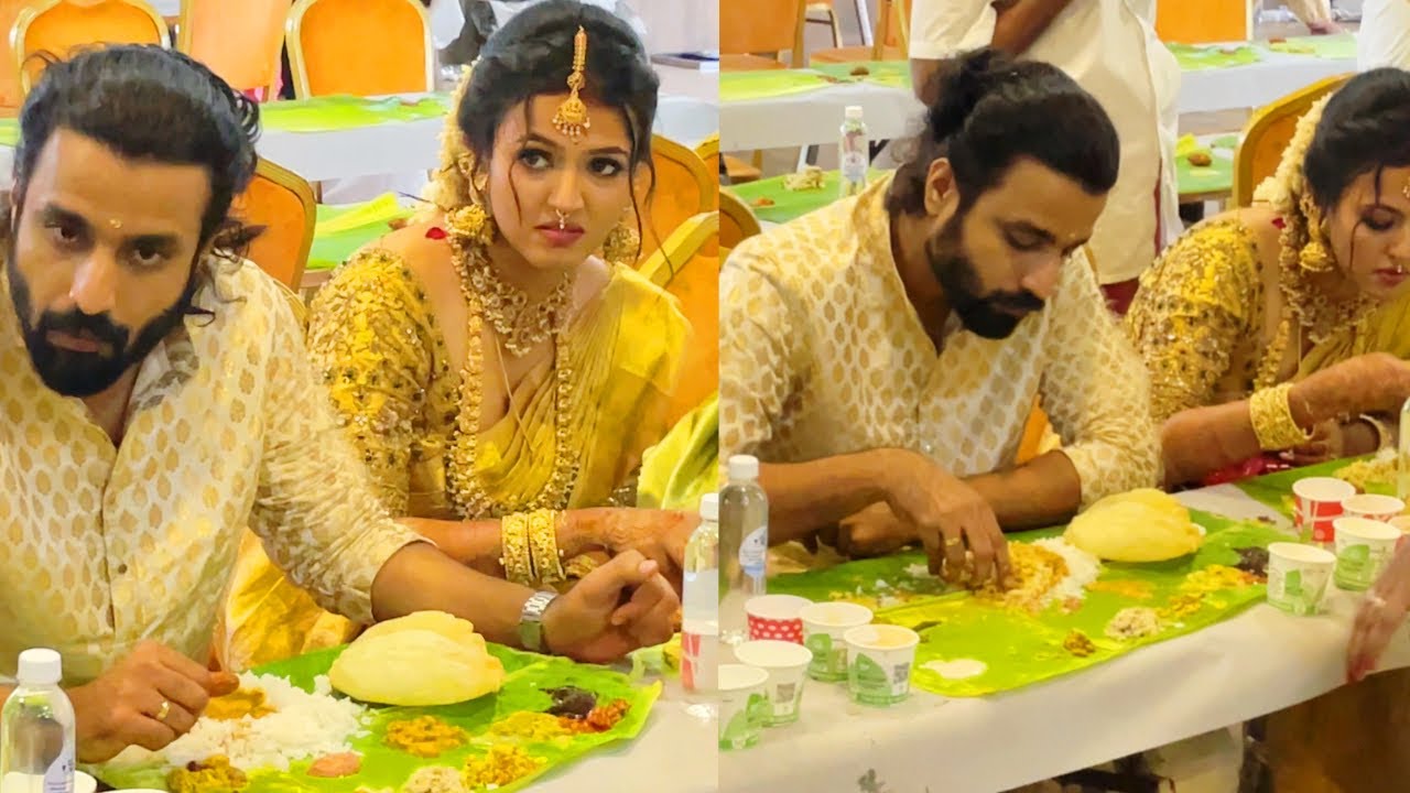 വിവാഹ ശേഷം ഒരുമിച്ച് സദ്യ കഴിച്ച് അപർണയും ദീപക്കും 🥰😍 Aparna das deepak parambol marriage
