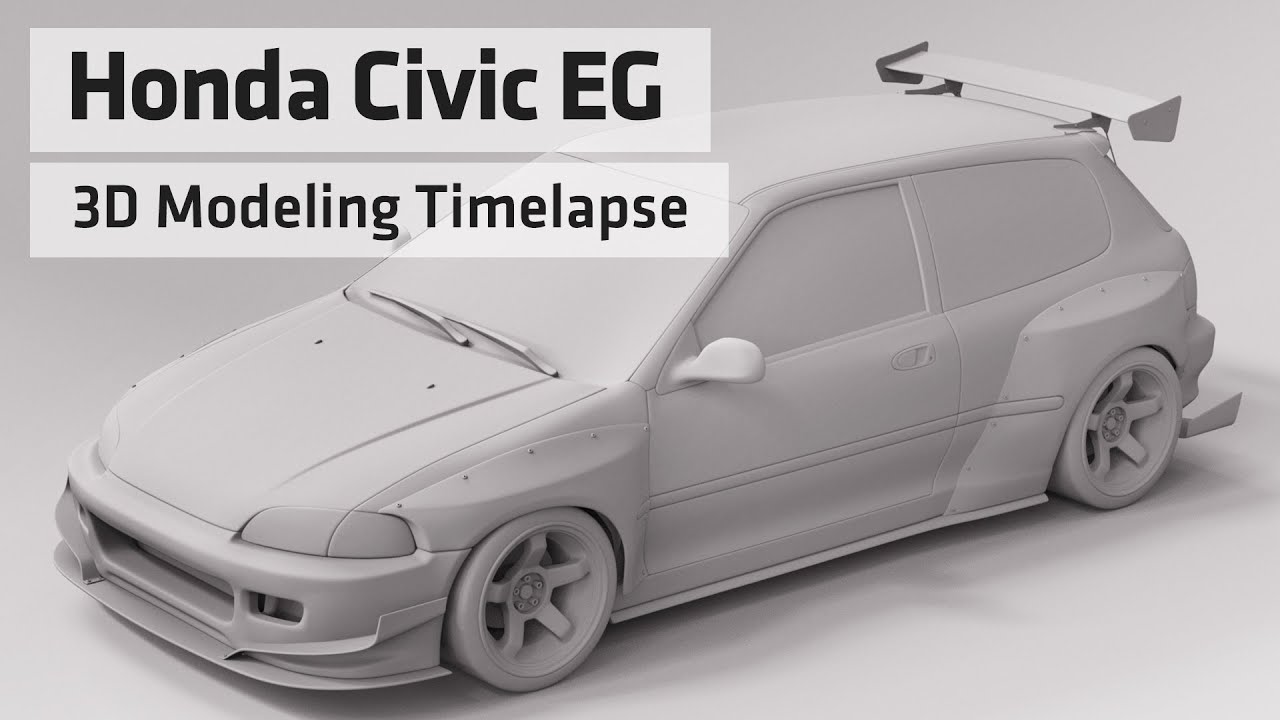 Honda Civic EG Widebody / Pandem - 3D Modeling Timelapse in Cinema 4D