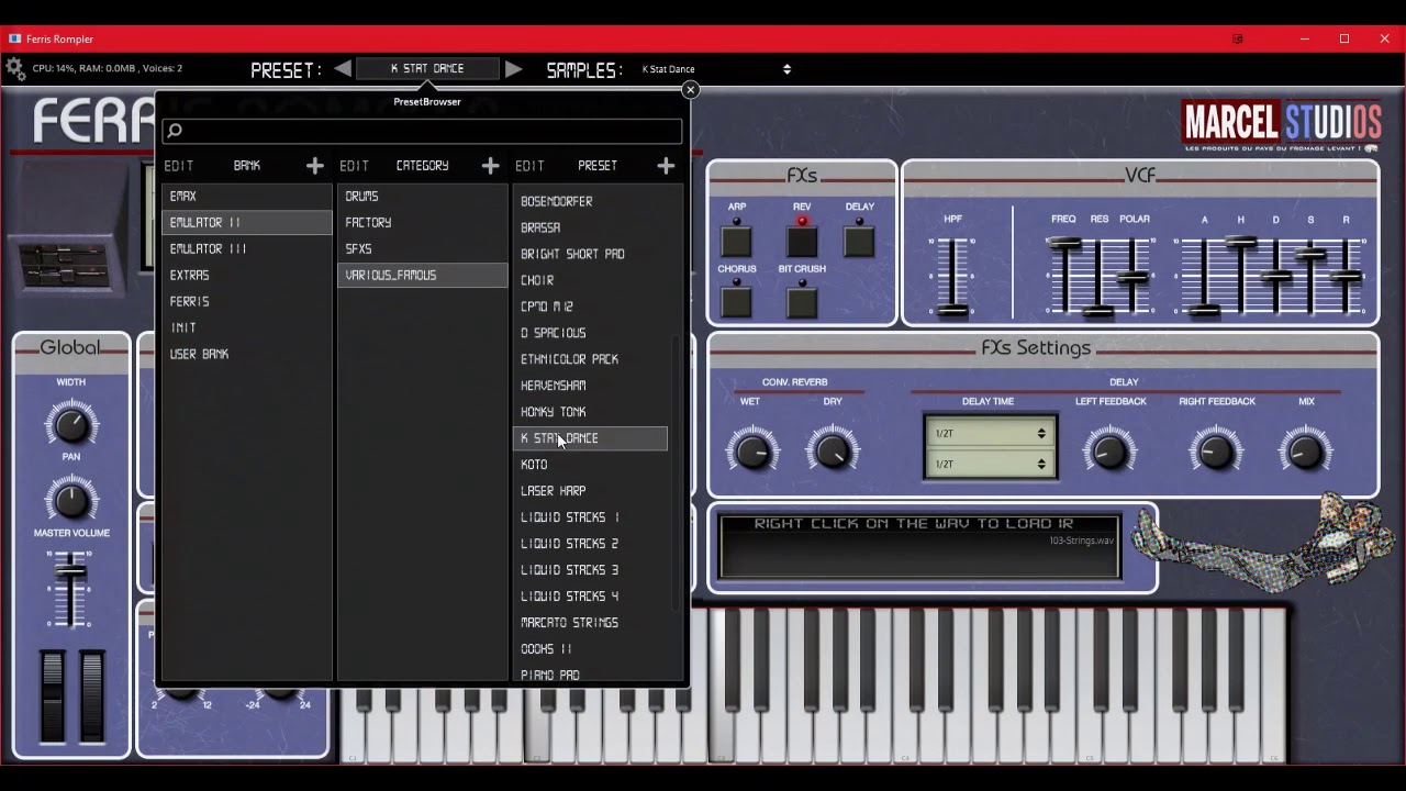 Ferris Rompler Various famous presets