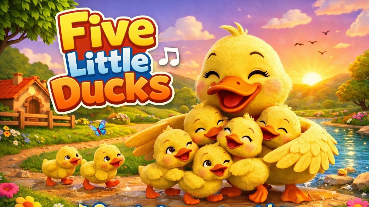 Five Little Ducks | 3D Nursery Rhyme for Kids | Fun Duck Song & Animation