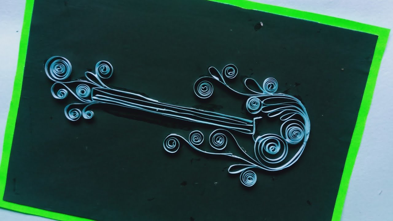 how to create quilling guitar 🎸