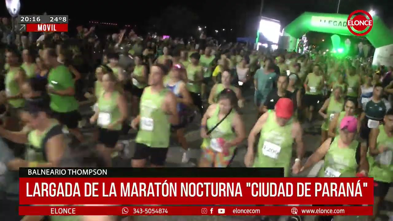 Largada de la maratón nocturna 2026  en el balneario Thompson - Paraná