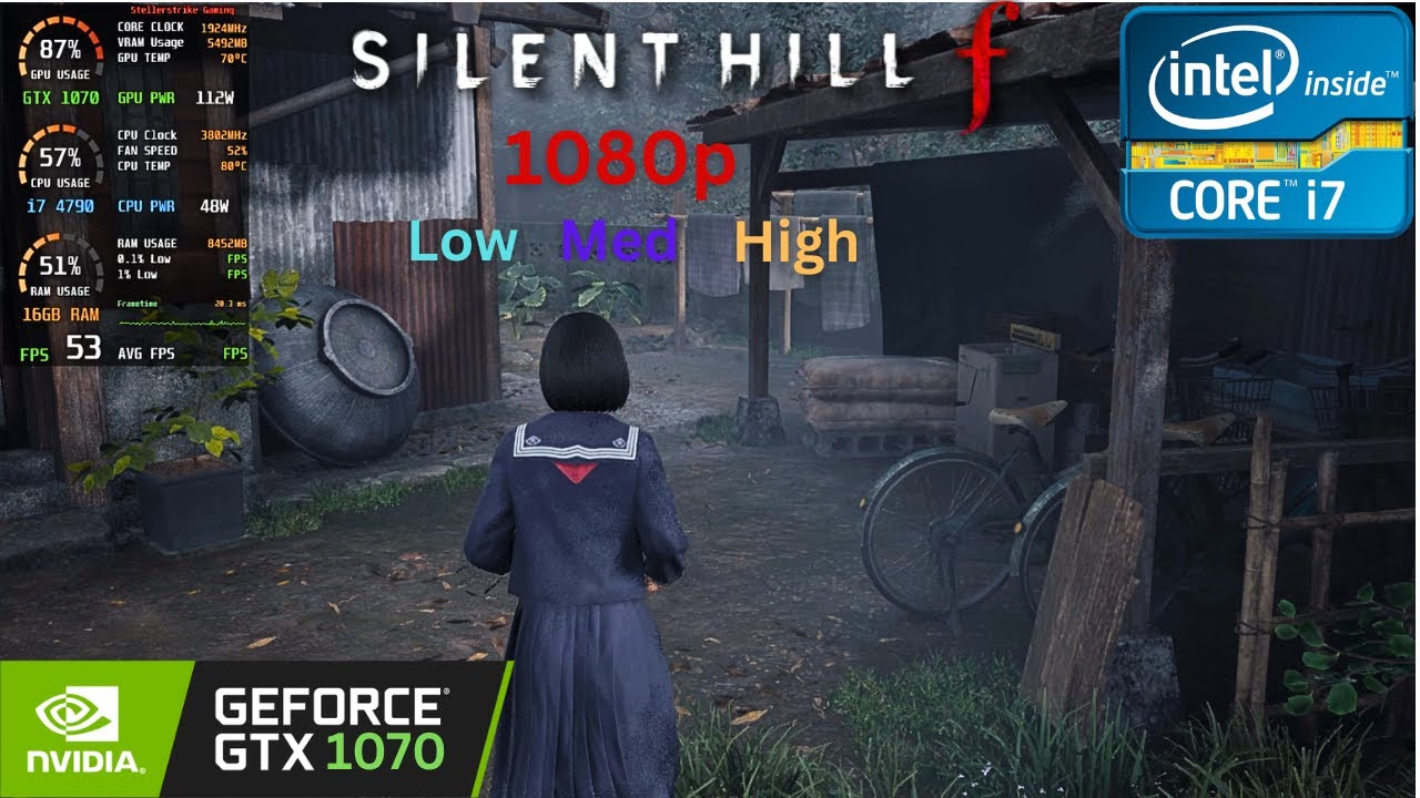 SILENT HILL f | GTX 1070 | Graphics (1080p) Low - Med - High | Core i7 4790 | 16GB RAM