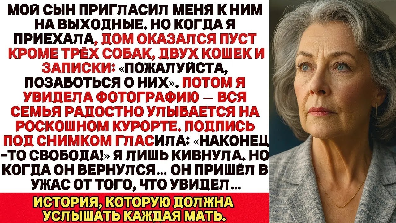 Сын позвал на выходные, а сам уехал отдыхать, оставив на меня собак и кошек Тогда я решила