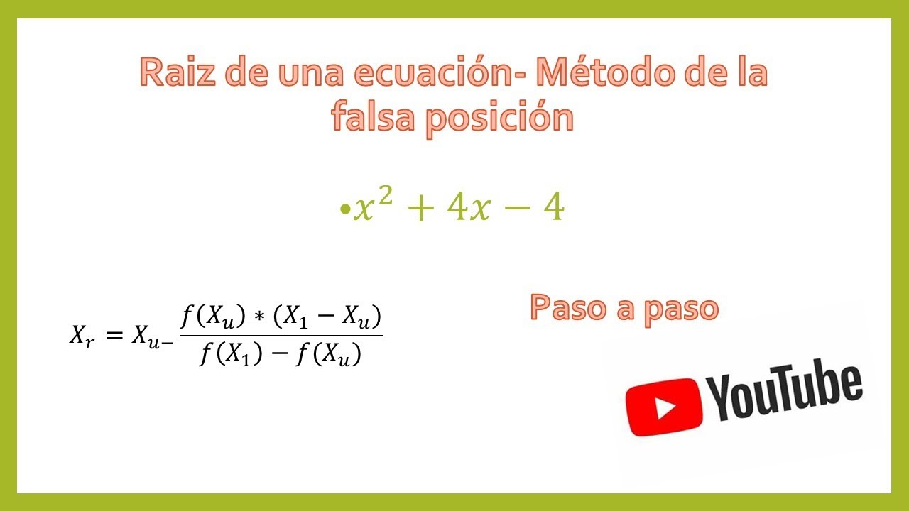 Raíz de una ecuación-Método de la falsa posición. (Roots of an equation).