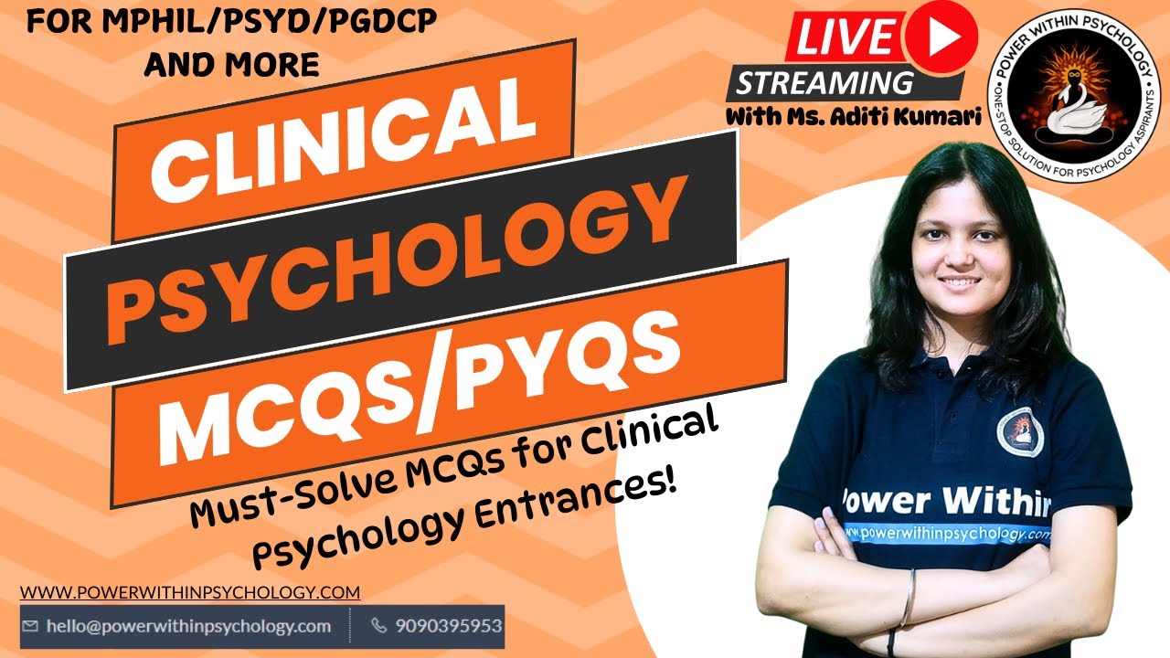 Clinical Psychology Entrance MCQs/PYQs || For MPHIL, PSYD, MA CLINICAL PSYCHOLOGY, PGDCP