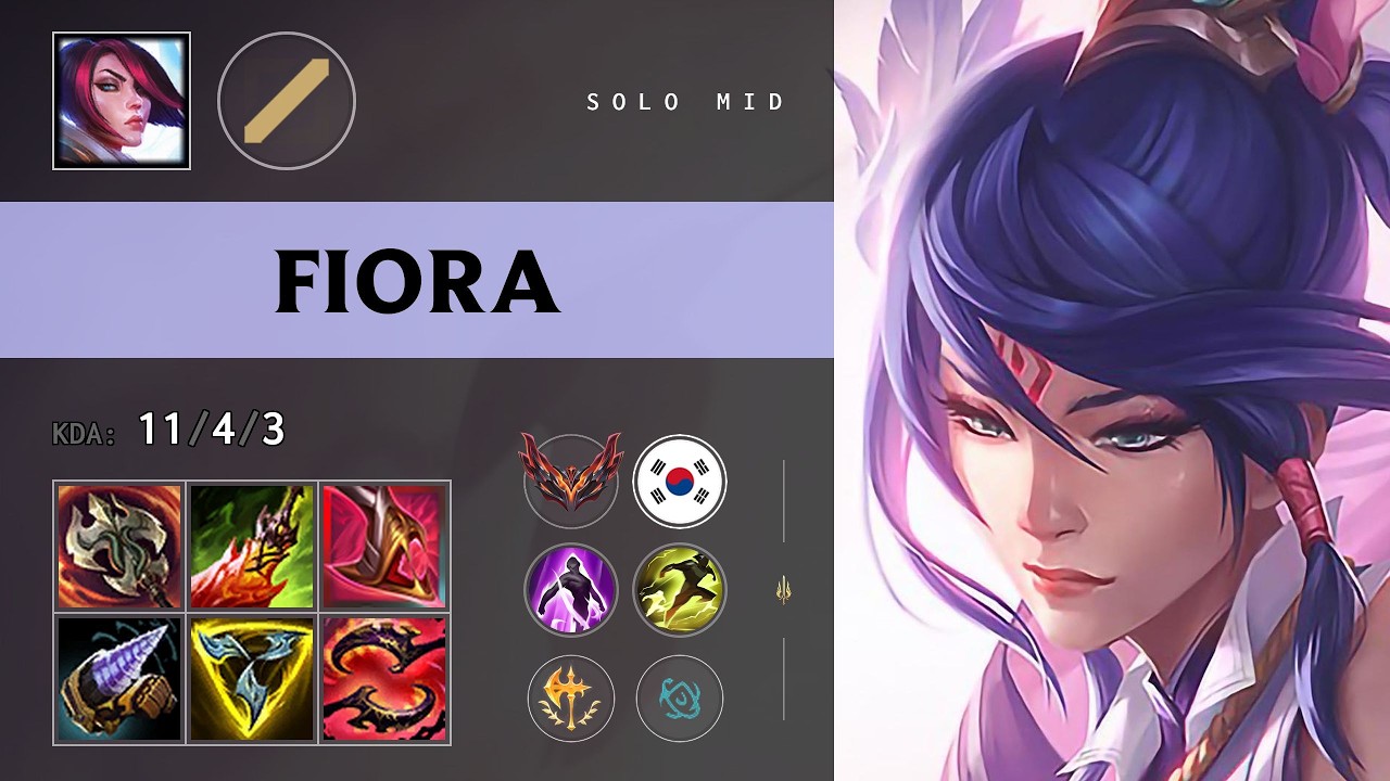 Fiora Mid vs Galio - KR Grandmaster Patch 26.14
