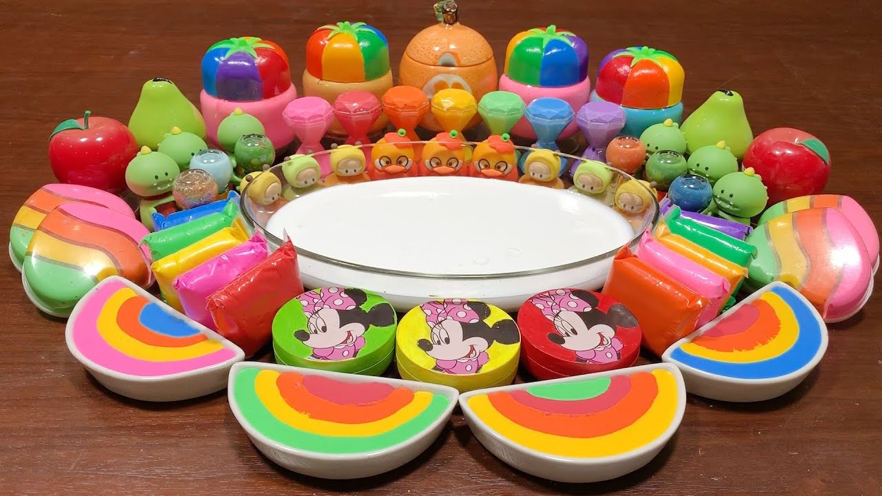 Mickey Mouse!!!Mixing Random Things Into Glossy Slime!!! Relaxing with Slime! Best Slime #820