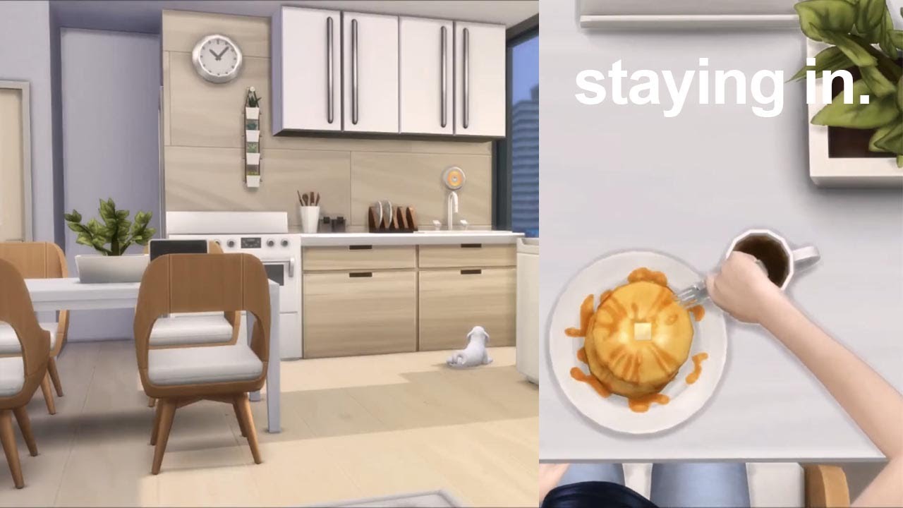 relaxing morning routine while staying at home - a sims 4 vlog