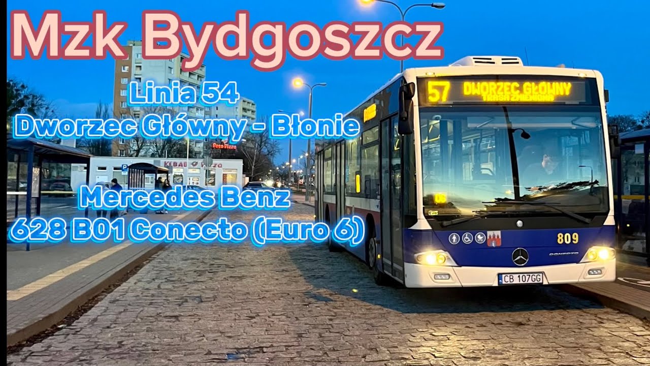 Linia 57 Dworzec Główny - Błonie | Trasa zmieniona | Mzk Bydgoszcz | Mercedes Benz 628 B01 Conecto