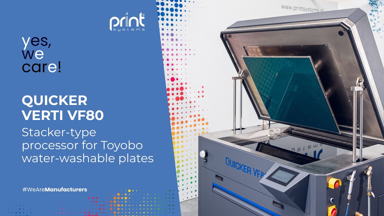 QUICKER VERTI VF80 | Stacker-type processor for Toyobo water-washable plates